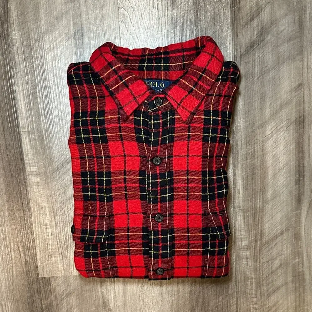 Polo Ralph Lauren Classic Soft Flannel Plaid Long Sleeve Button Down - 2XB